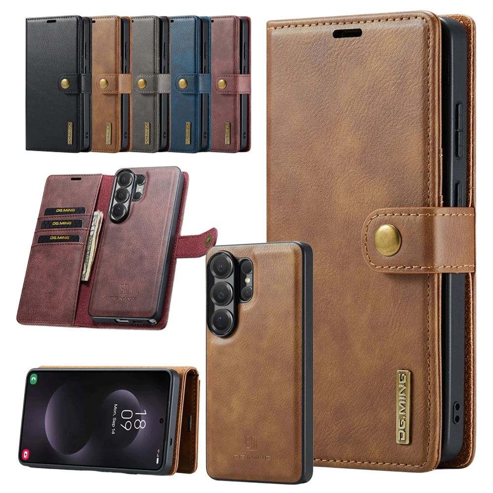 Magnetic Leather Flip Stand Phone Case - 2 in 1 Design