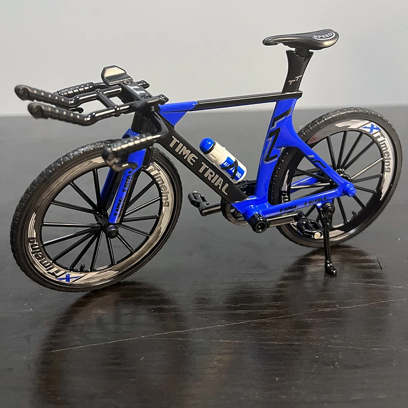 

1:10 Model Alloy Biycle Mountain Finger TT-timed Racing Blue Mini Bike Diecast Adult Simulation Collection Gifts Toys Boys