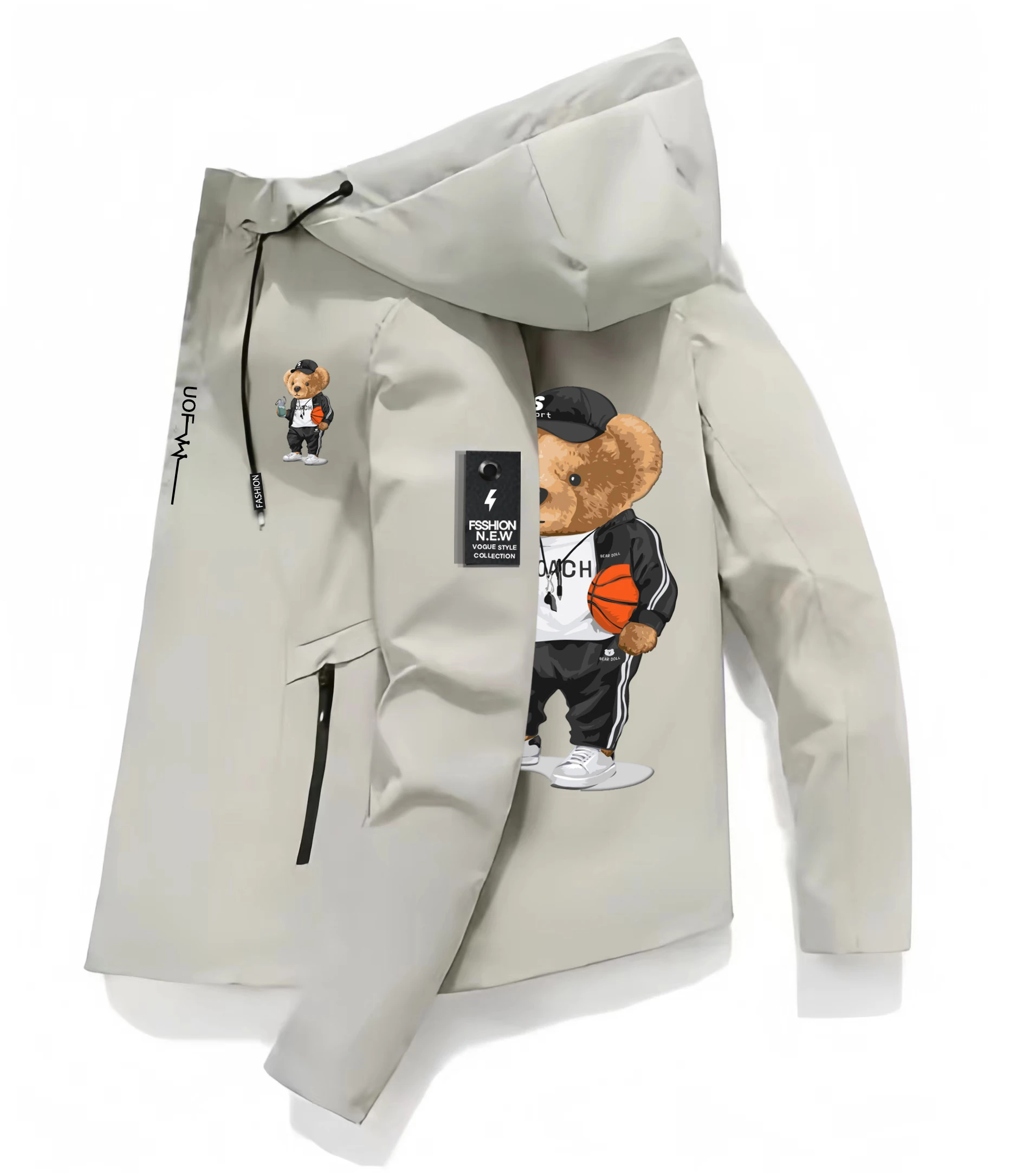 

Basketball Referee Bear Men's Jacket Cartoons Oversize Jacket Harajuku Comfortable Hoody Fashion Loose Warm Women Tops Coat