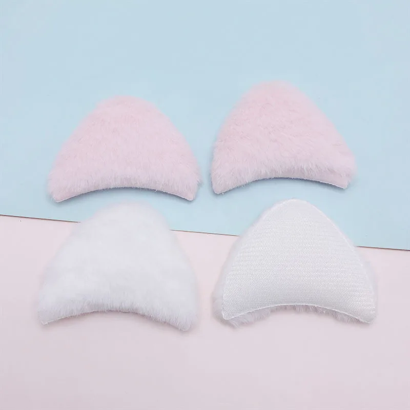 32pcs 6*5,2 cm einseitig pelziger Filz Katzenkopf gepolsterte Applikationen für Baby Socken hut Nähen DIY Kopf bedeckung Zubehör Patches