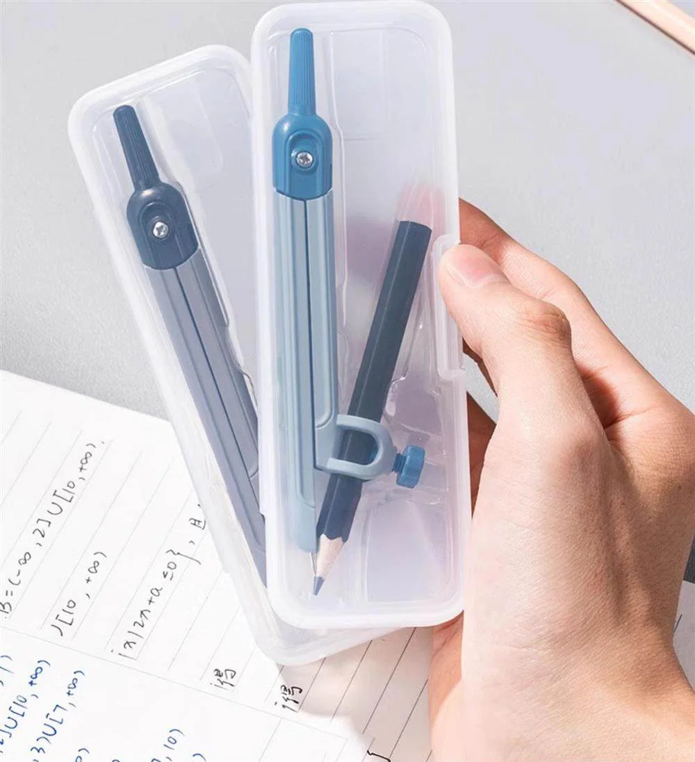 3종 수학 기하학 세트 금속 컴퍼스 각도기 연필꽂이 제도용 연필 학생용 학교 용품