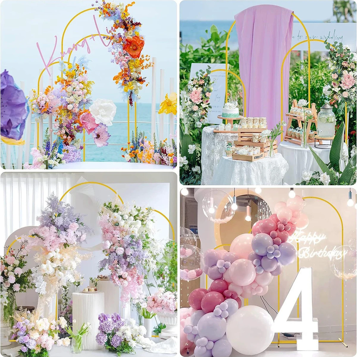 Wedding Arch Stand 1pc Golden Metal Frame Party Decoration