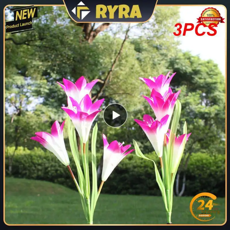 

3PCS Lawn Lamp Energy-efficient Led Light Sturdy Popular Garden Accessory Solar Lamp Durable Lawn Lamp Led Flower Lamp