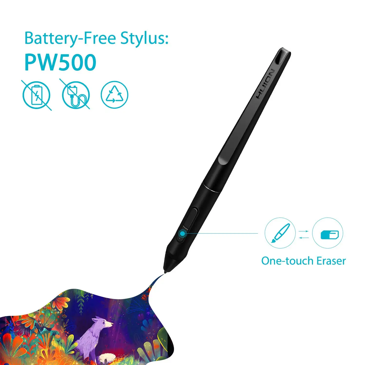 Stylus sem Bateria para Kamvas Gt191v2 Kamvas Pro 20 22 Inspiroy Q11kv2 Wh1409v2 Q620m Huion-pw500 - Imagem 3
