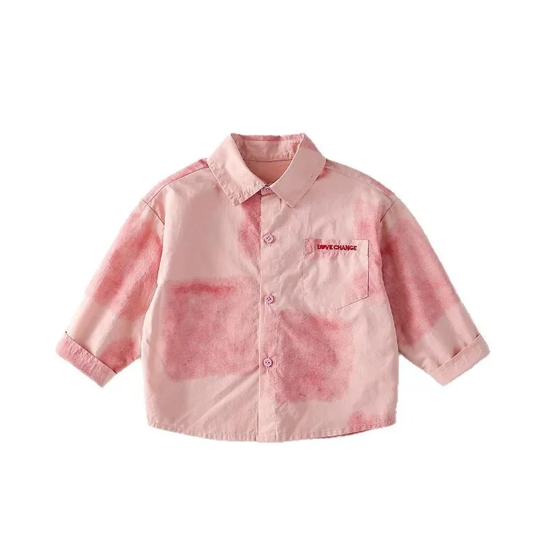 Pure Cotton Long Sleeve Children's Shirt Spring Printed Boys Girls Clothes Baby Top Trendy Kids Clothing