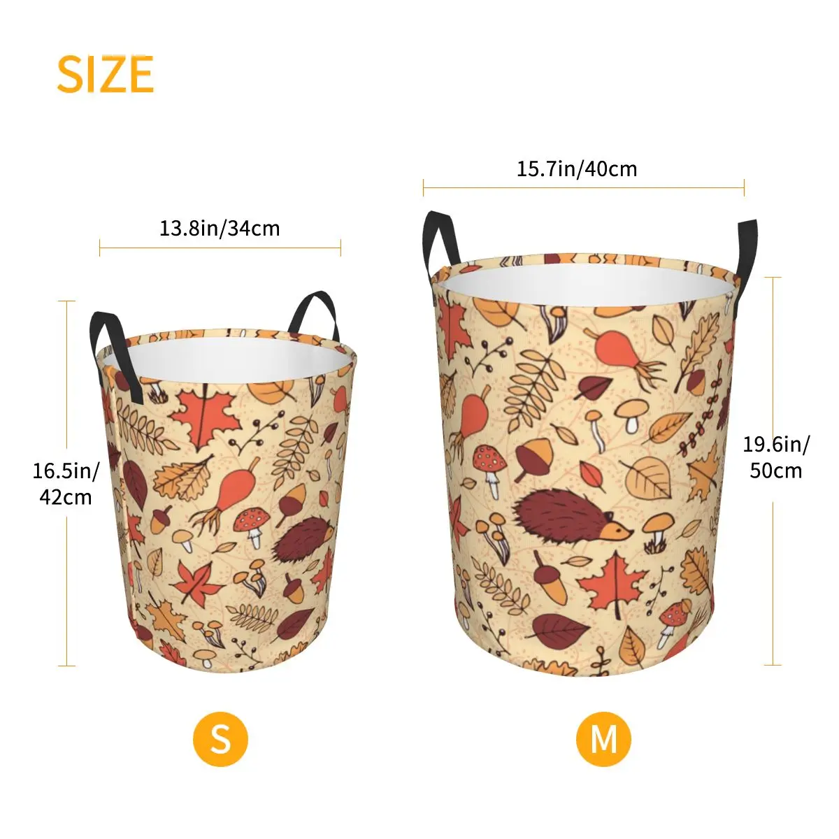 Cute Fall Hedgehog Laundry Hamper Large Clothes Storage Basket Animal Toys Bin Organizer for Boy Girl