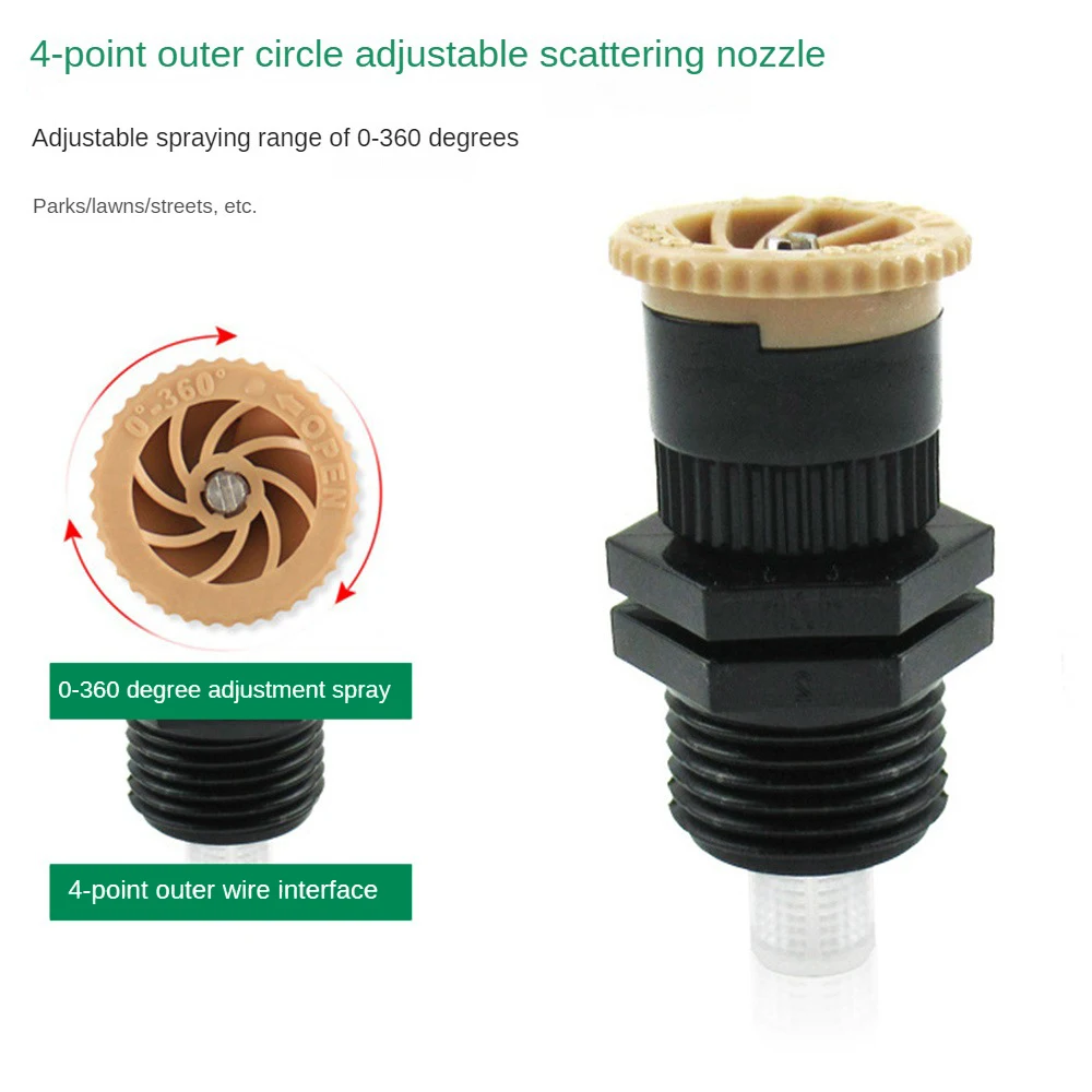 

-up Sprinklers Replacement Scattering Nozzles 0~360 Degree Adjustable Garden Park Farm Grass Lawn Crops Irrigation Tool