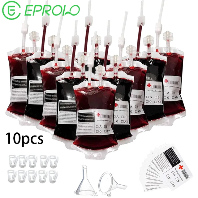 Dropship 10pcs Hospital Blood Bags For Drinks Bloody Halloween