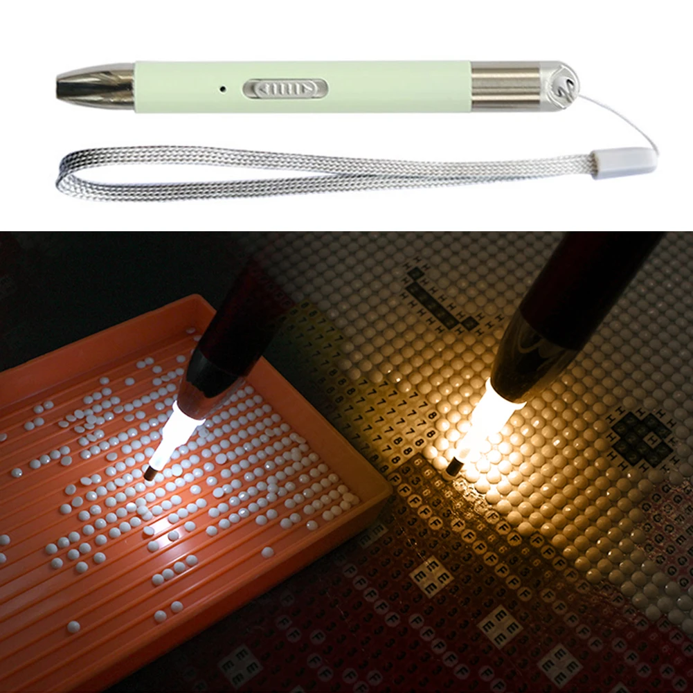 USB Rechargeable Lighting 5D Diamond Painting Point Drill Pen Set Tools DIY Luminous Embroidery Diamond Drawing Drill Pen