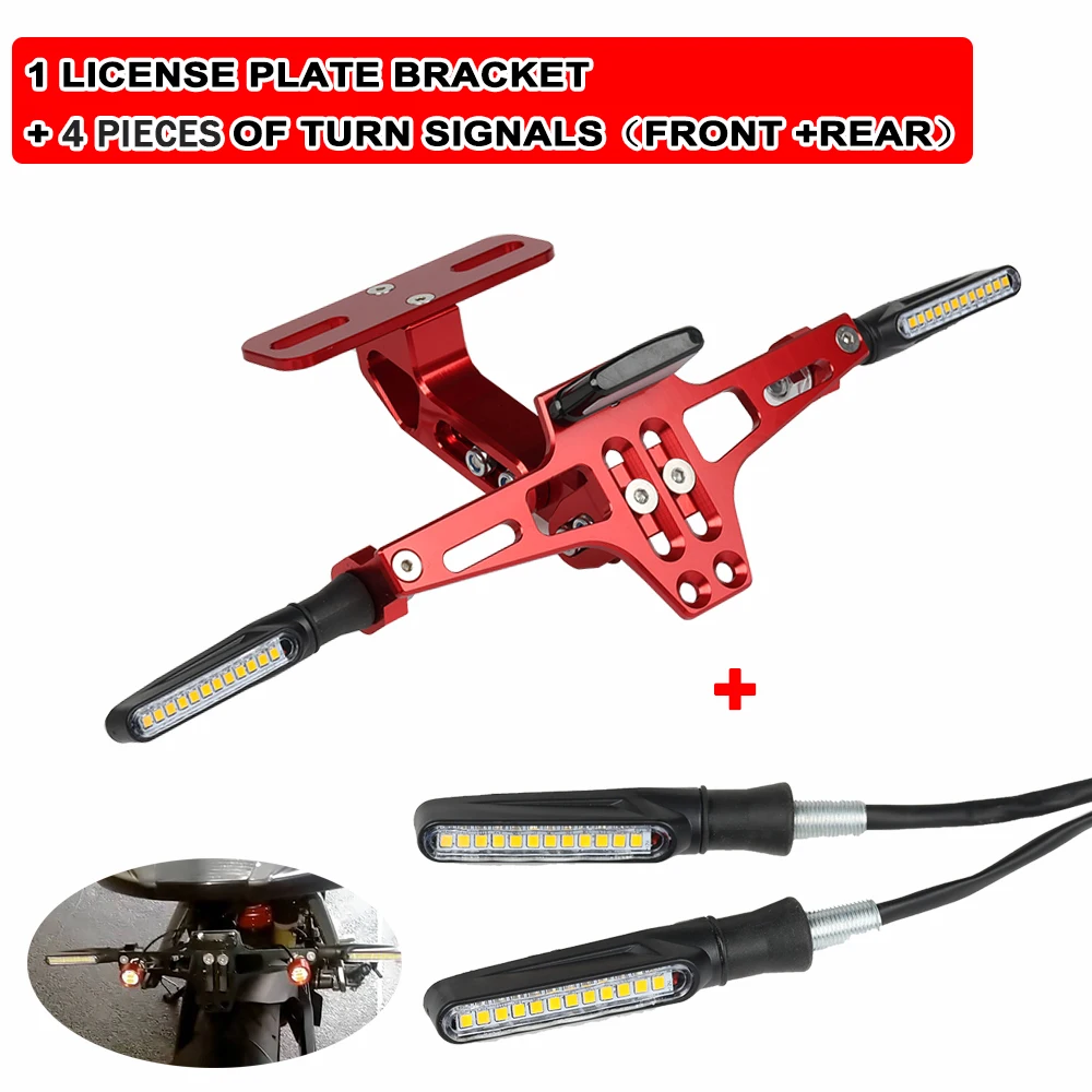 Motorcycle License Plate Bracket Fender Eliminator Kit Universal Holder Mount Tail Tidy LED Light Yamaha Kawasaki Parts license plate holder motorcycle license plate holder