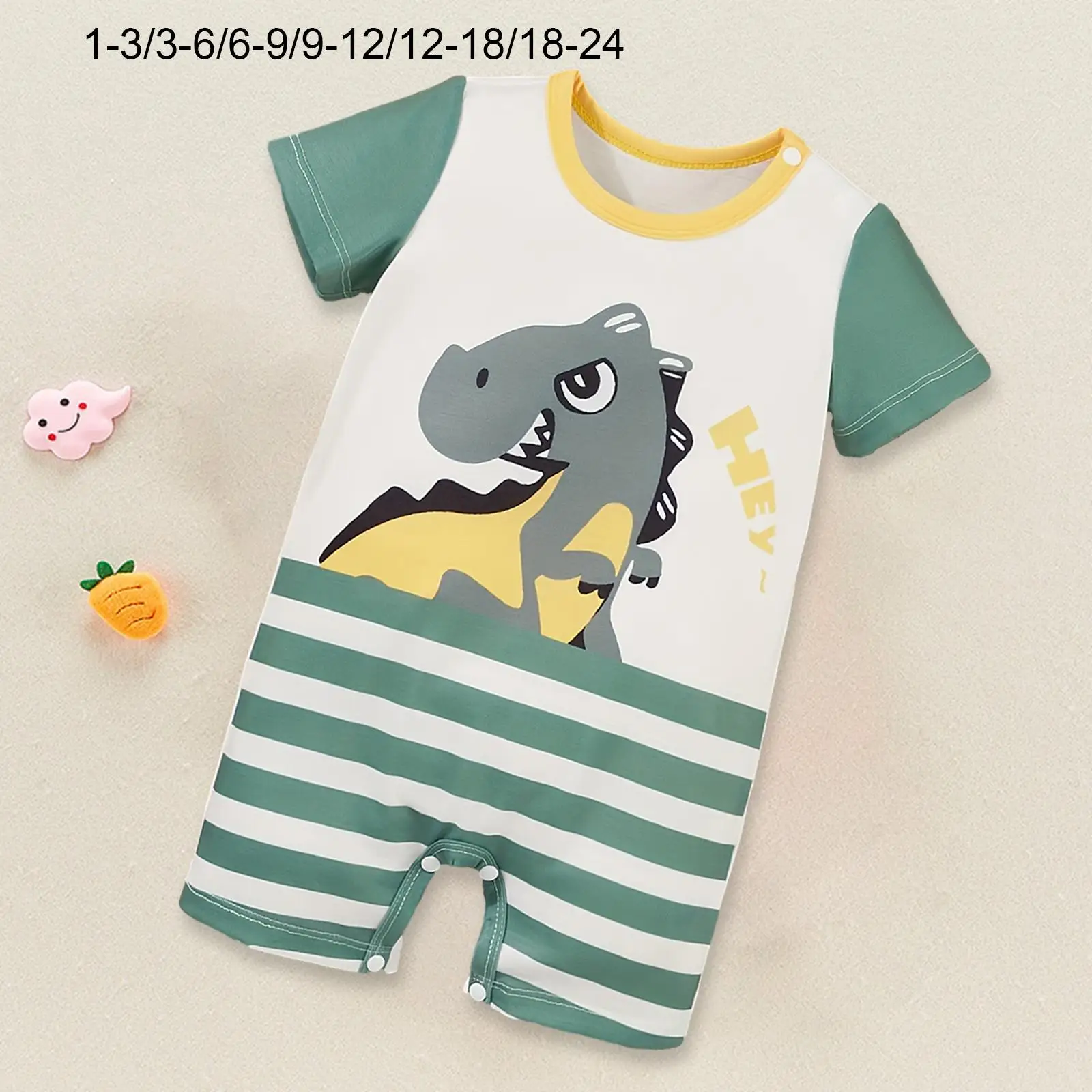 

Infants Summer Button Jumpsuit Clothes Newborn Cartoon Pyjama Playsuit for Homewear Wedding Party Holiday Outdoor Birthday Party