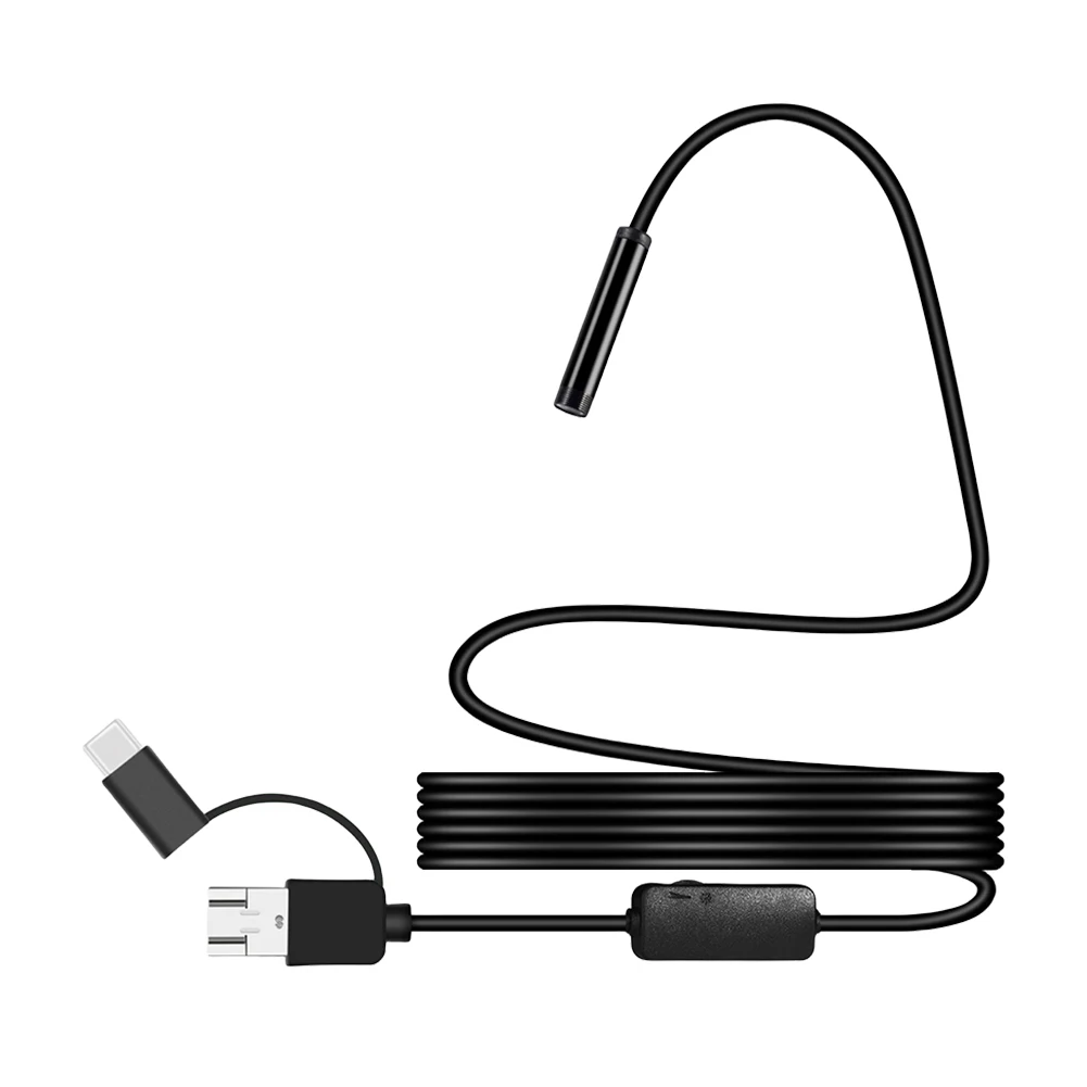 HD 검사용 내시경 IP67 방수 7mm 자동차 내시경(6개 LED 배관 내시경 포함) 0.3MP 아이폰 안드로이드 삼성용