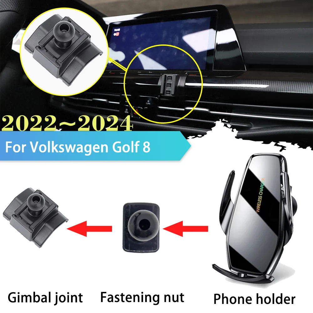 30W Car Phone Holder for Volkswagen VW Golf Mk8 GTE GTD GTI R