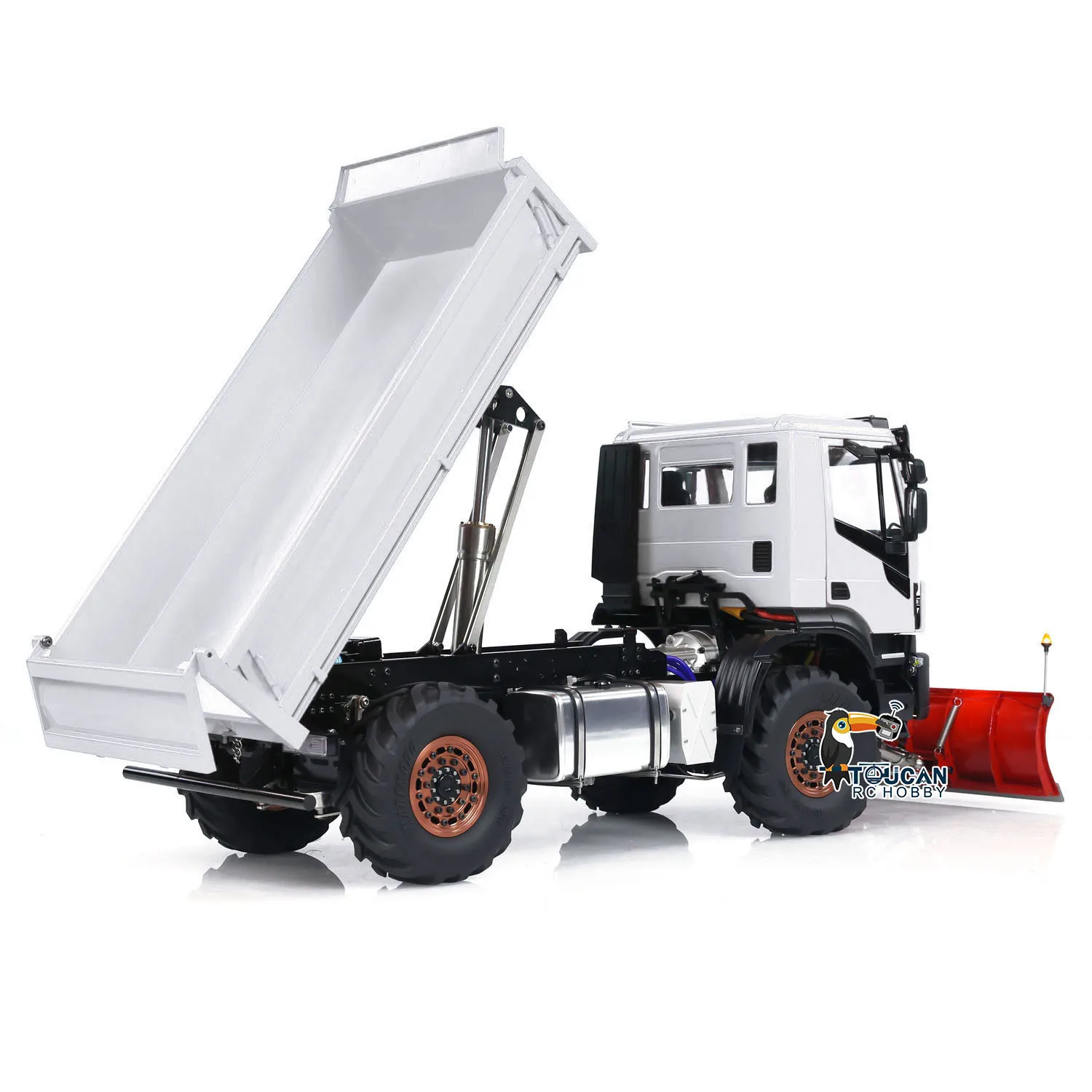 Toys 4x4 Metal 1/14 RC Hydraulic Dumper Truck Snow Blade TOUCAN Radio Control Tipper Cars Finished Vehicle Model TH23845 5