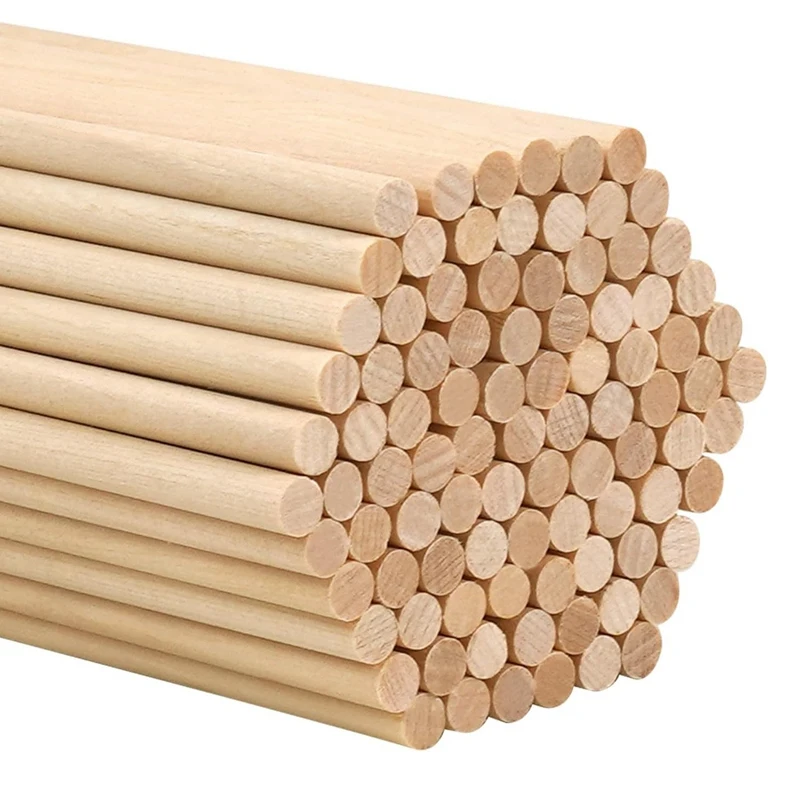 

Dowel Rods 1/4 X 12 Inch Wooden Dowels For Crafts Unfinished Round Wood Sticks 100 PCS