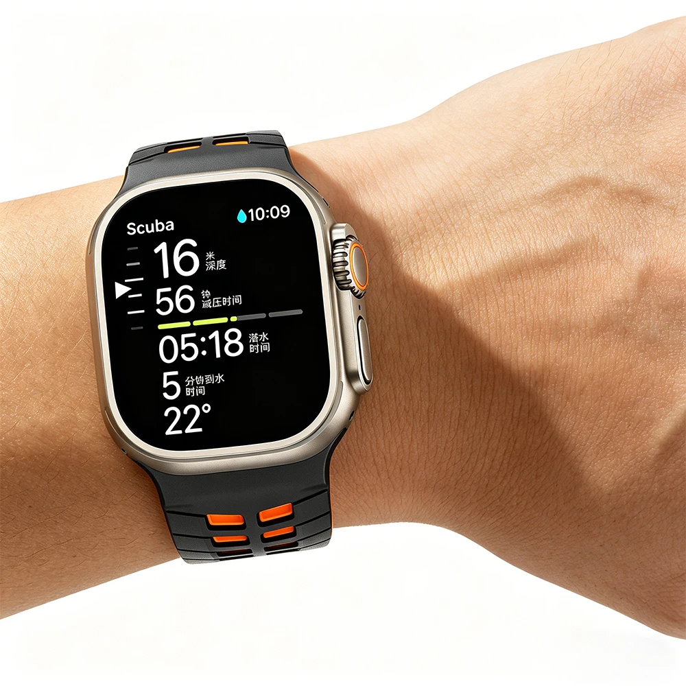 Premium Silicone Sports Bracelet for Apple Watch - Versatile Replacement Band