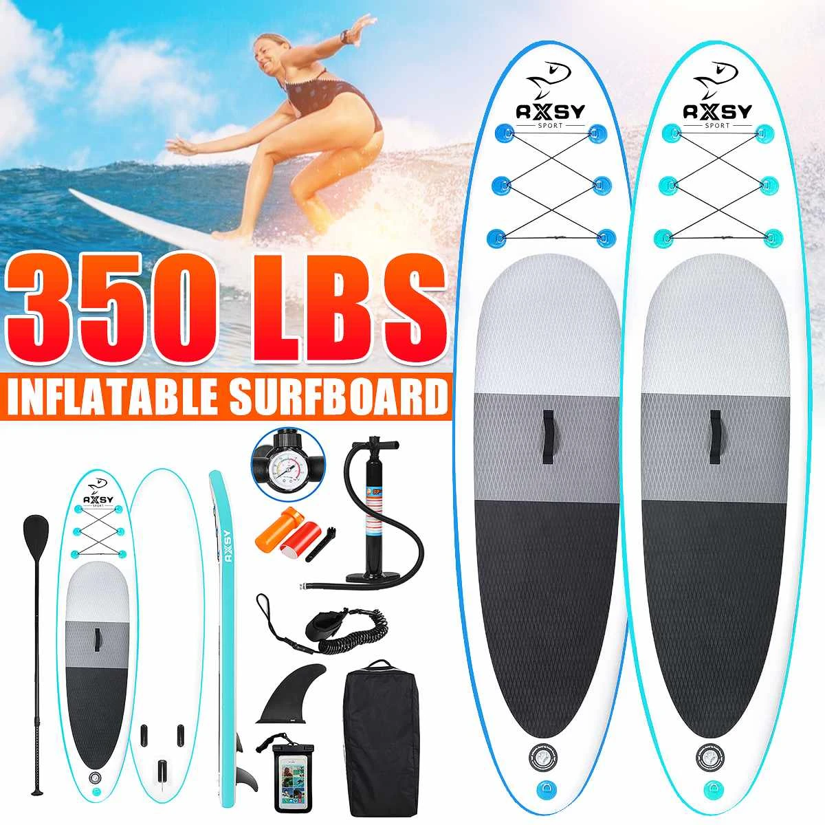 NEW SIZE 320*76*15cm inflatable surfboard Blue/Green 2021 up board surfing RXSY water sport board dinghy raft|Surfing| -