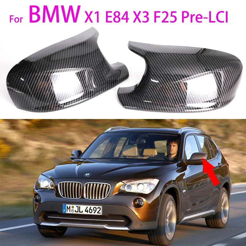 

M style Black Carbon pattern Auto Rearview Mirror Cap Covers Blind Spot Mirror For BMW X3 F25 X1 E84 Pre-LCI 2010 2011 2012 2013
