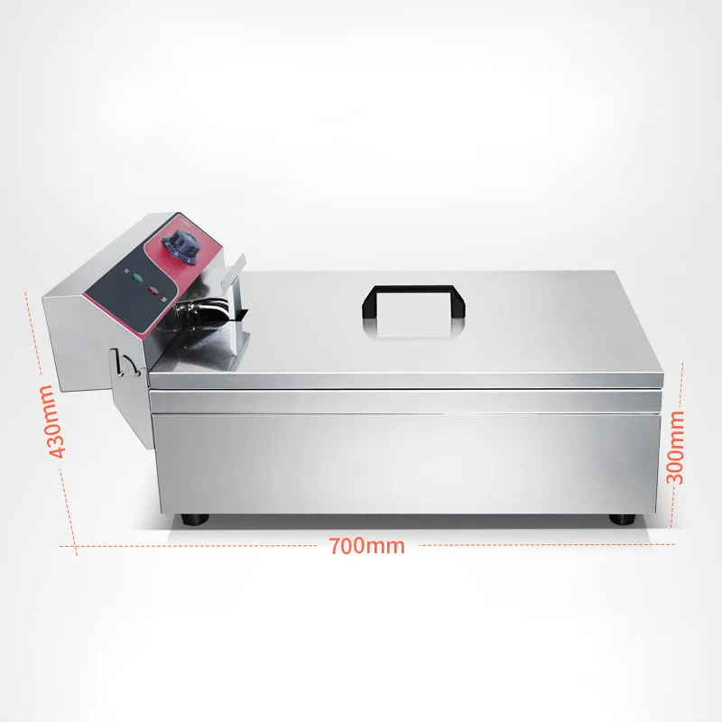 Large capacity electric fryer commercial frying pan fritters potato chips machine fried skewers fried chicken steak French fries