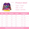 DXTON Kids Rainbow Striped Casual Tops and Tees Girls Floral Print Long Sleeve Autumn Spring T Shirt Kids 100% Cotton Tees 6
