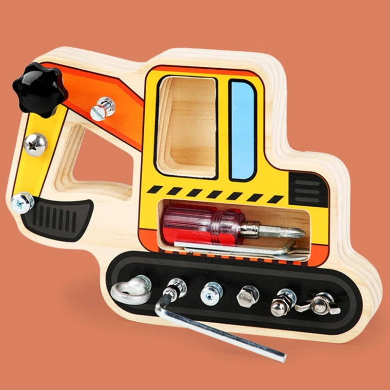 Y1UB Screw & Nut Car Toy Montessori Toy for Creative STEM Block Fine Motor Skill Kids Basic Life Skill Learning To