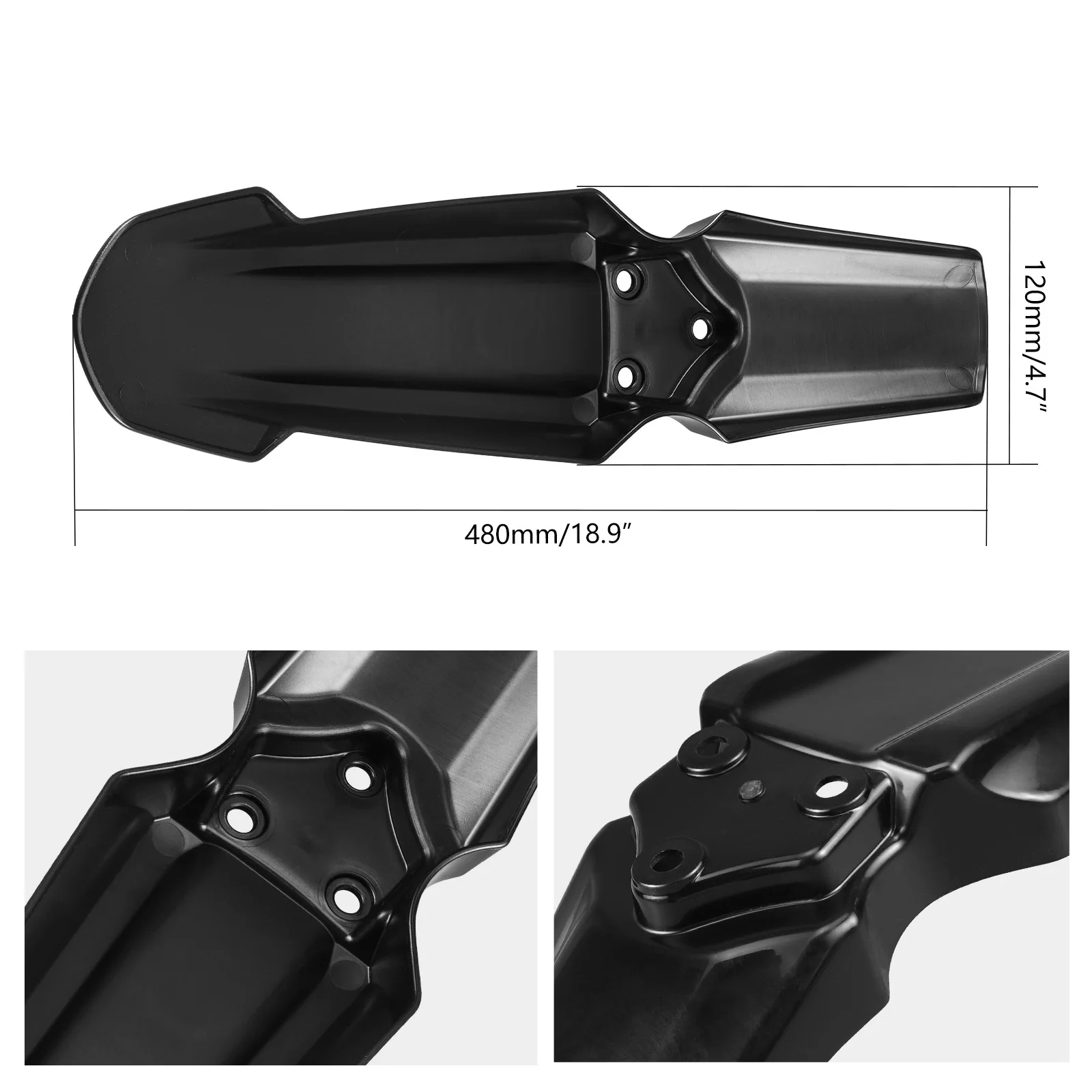 Black ABS Plastic Front Fender Replacement For Sur Ron Light Bee X - Custom Fit