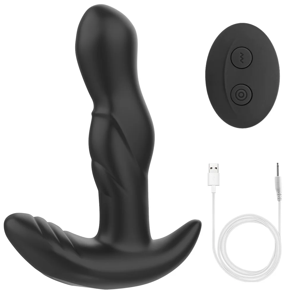 Massaggiatore vibrante prostata butt plug plug anale vibratore rotazione a 360 gradi stimolazione del punto G giocattolo del sesso Fo_voghion.com