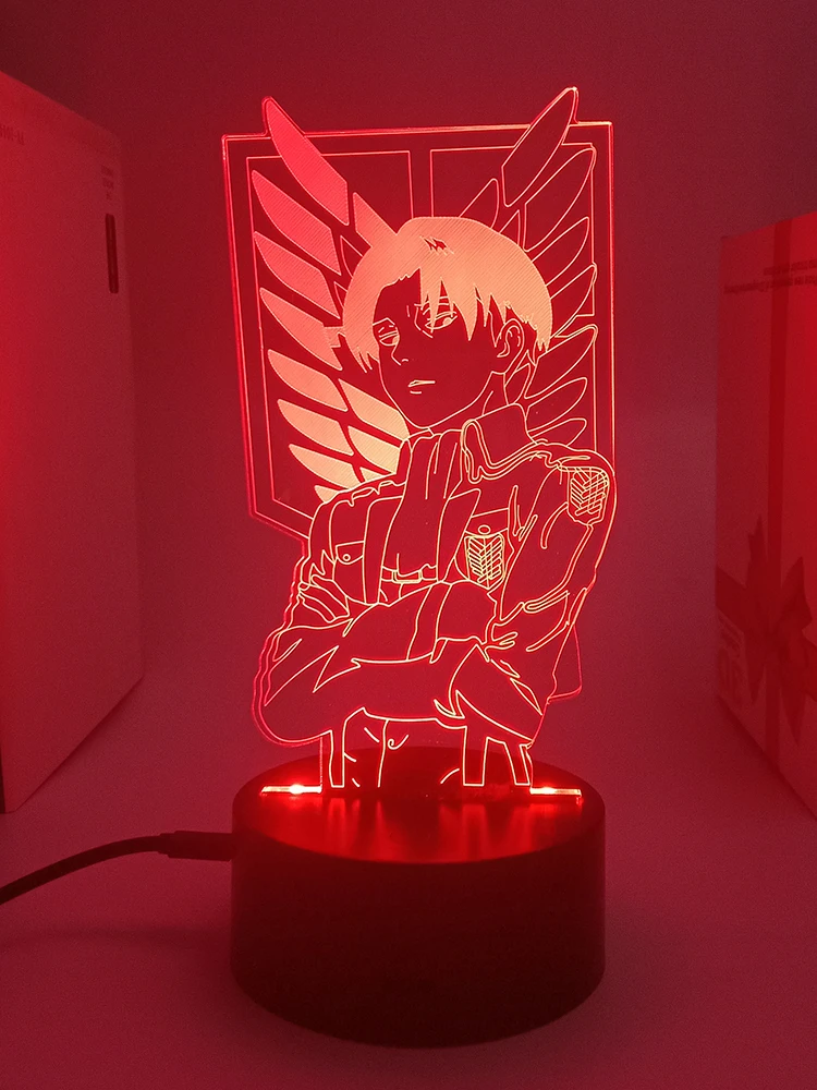 Anime Angriff auf Titan 3D Led Nachtlicht Manga Ackerman Acryl Board  Souvenir Zweifarbige Lampe Schlafzimmer Dekor Kind Weihnachtsgeschenk