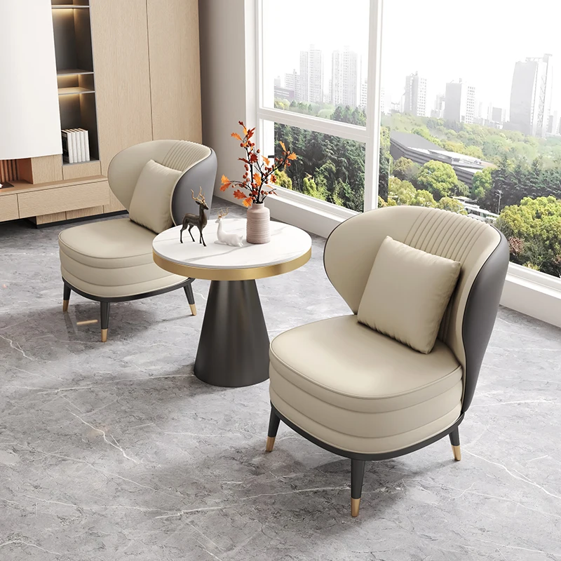 Modern light luxury hotel single sofa chair rest area office reception meeting table and chairs