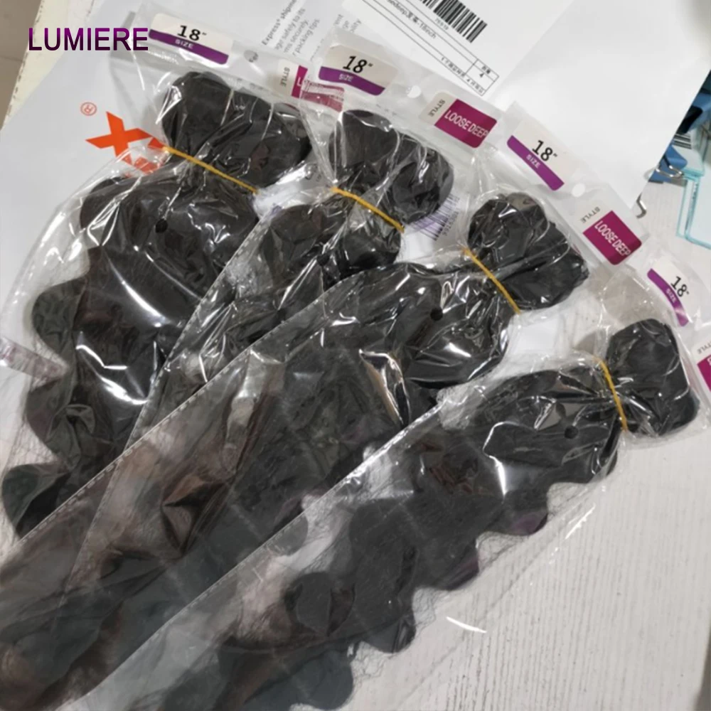 30 40 Inch Loose Deep Wave Bundles Deal Brazilian 100% Raw Virgin Unprocessed Human Hair Jerry Curly Bundle Hair Weave Extension 1