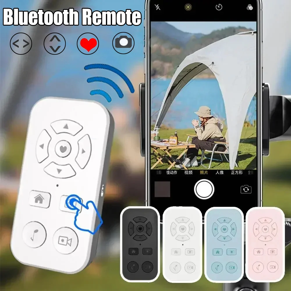 Mini Camera Remote Controller Bluetooth-compatible Photo Shutter Release Button Phone Selfie for IOS/Android Smartphones