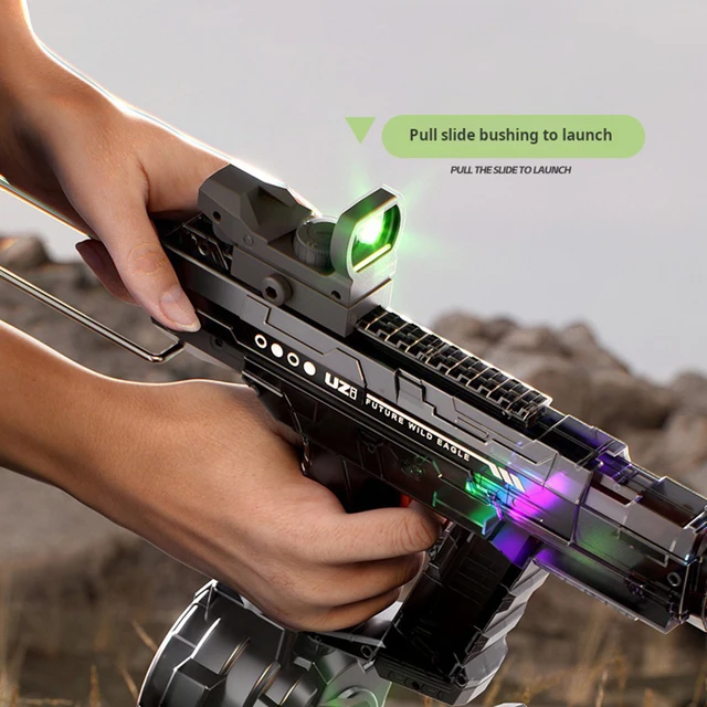 UZI Colorful Lights Electric Continuous Linkage Return Fully Automatic Dual Mode Children Summer Beach Water Toy Gift Water Gun 4