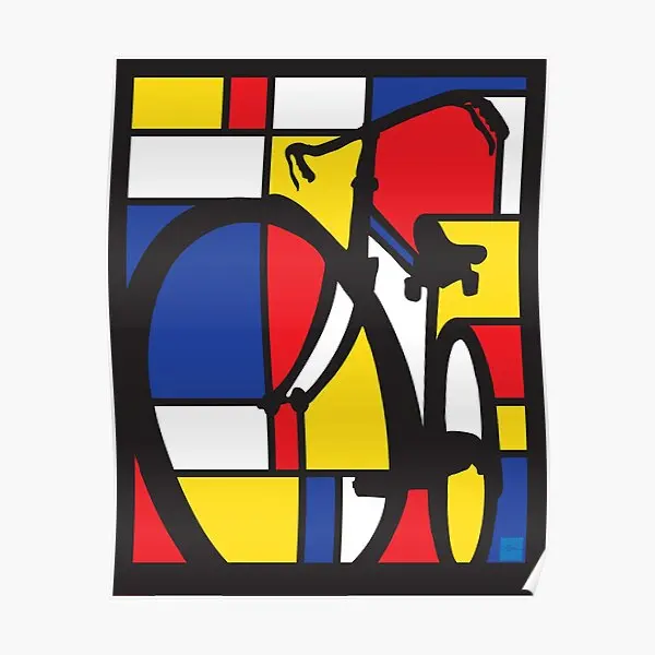 Mondrian Bicycle Art Poster Wall Decor Room Vintage Picture Home Decorazione Moderna Murale Art Pittura Divertente Stampa Senza Cornice