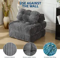 Складной диван-кровать, трансформируемое кресло-кровать с подушкой, складной матрас с поддержкой спинки, кресло-кровать, удобный напольный диван для гостиной — изображение 2