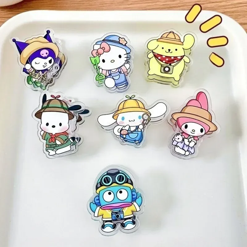 

50 шт. Sanrio Мультяшные Декоративные Канцелярские товары застежка зажим анимация Kuromi Мелодия Hello Kitty держатель для нот студенческий полипропиленовый зажим подарок