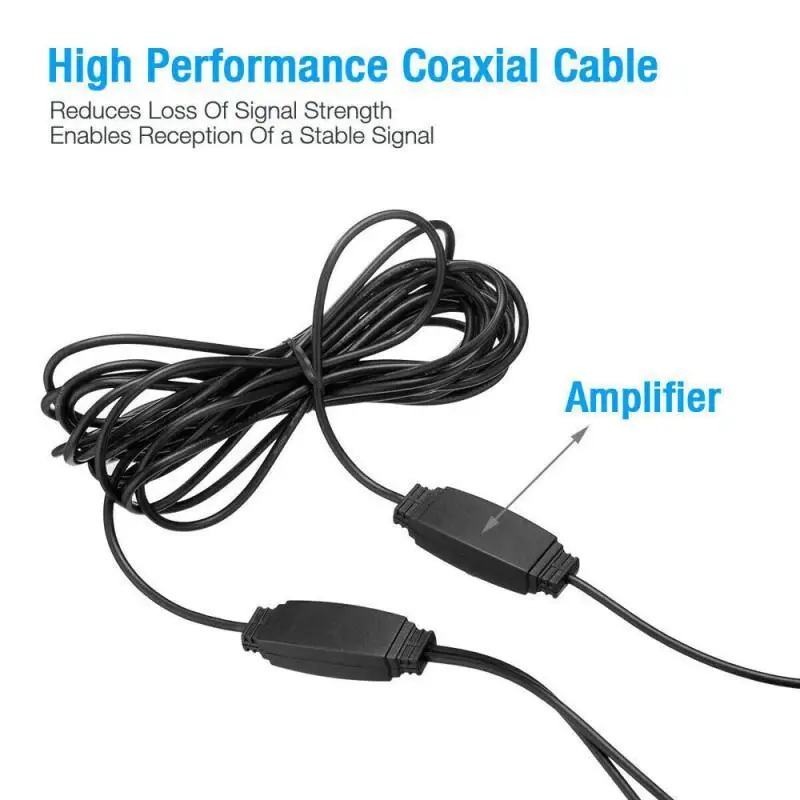 Indoor Outdoor Amplified TV Antenna for HDTV with Magnetic Base