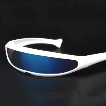 Nuovi occhiali da sole futuristici ciclope stretti occhiali laser UV400 personalità lenti a specchio costume occhiali da uomo Gafas De Sol 1