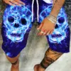Men's Skull 3D Pattern Comfy Shorts Oversized Casual Elastic Waist Drawstring Shorts for Summer Beach And Basketball Sport Short 3