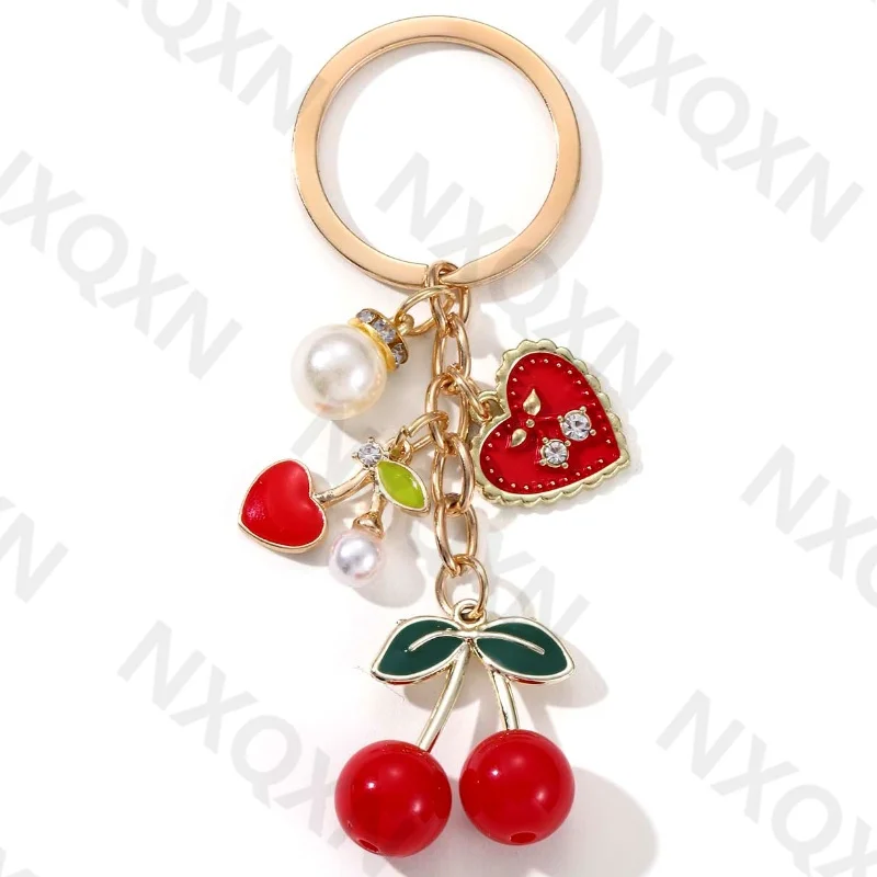 Ronglry Portachiavi A Forma Di Ciliegia - Ciondolo Per Borsa E Zaino In Stile Y2K Kawaii - Accessorio In Lega E Resina - Regalo Per Ragazze