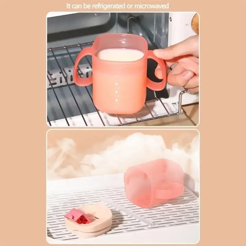 D7YD 용 우유컵(빨대 및 안전 뚜껑 포함) 안전하고 무독성인 어린이 우유컵