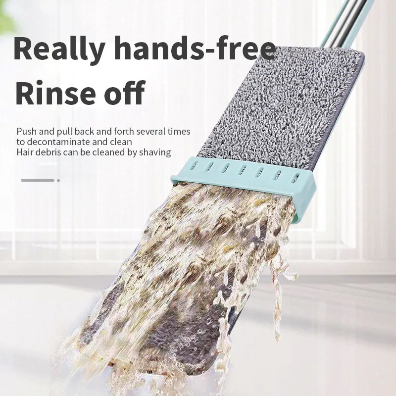 Flaache Mop mat 1/3 Stéck Mikrofaser Mop Pads Wäschbuedem Mop Handfräi Reinigungsmopp fir Heem Haushaltsreinigungsinstrument_voghion.com