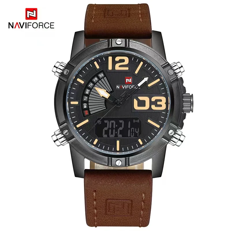 NAVIFORCE Business Luxury Brand Men Watch Military Sport Watches Man Quartz Week Display Wristwatch Male Clock Relogio Masculino 