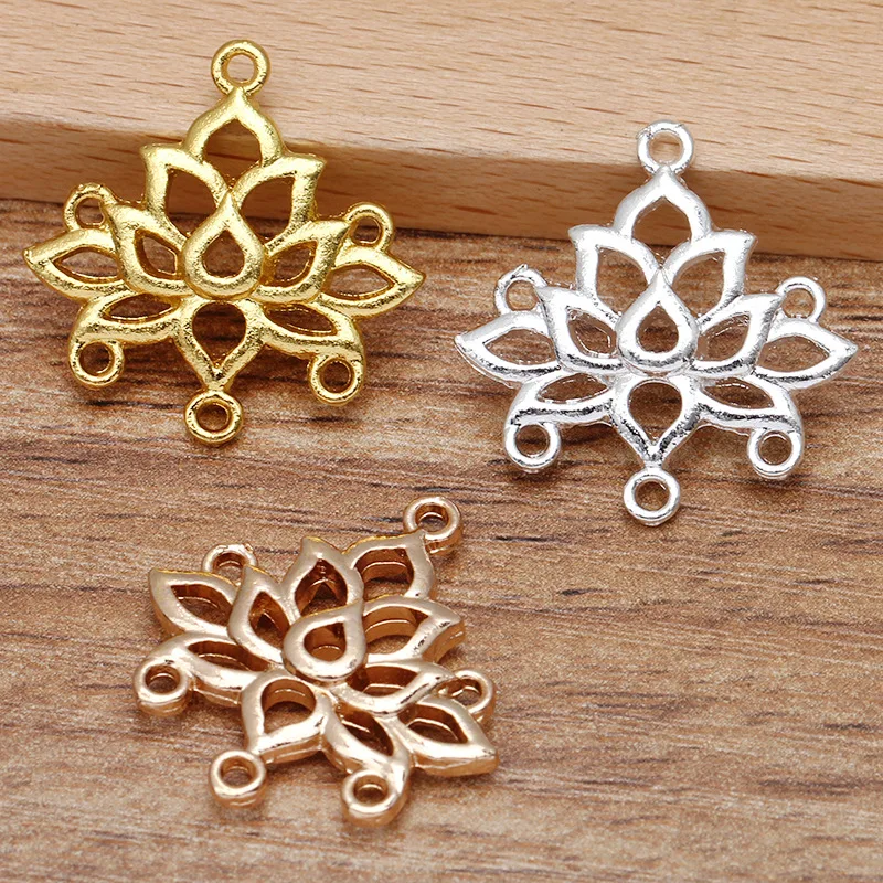 

Новинка 2022, подвески для сережек 32 мм из цинкового сплава с вырезами в виде лотоса, аксессуары для ювелирных изделий