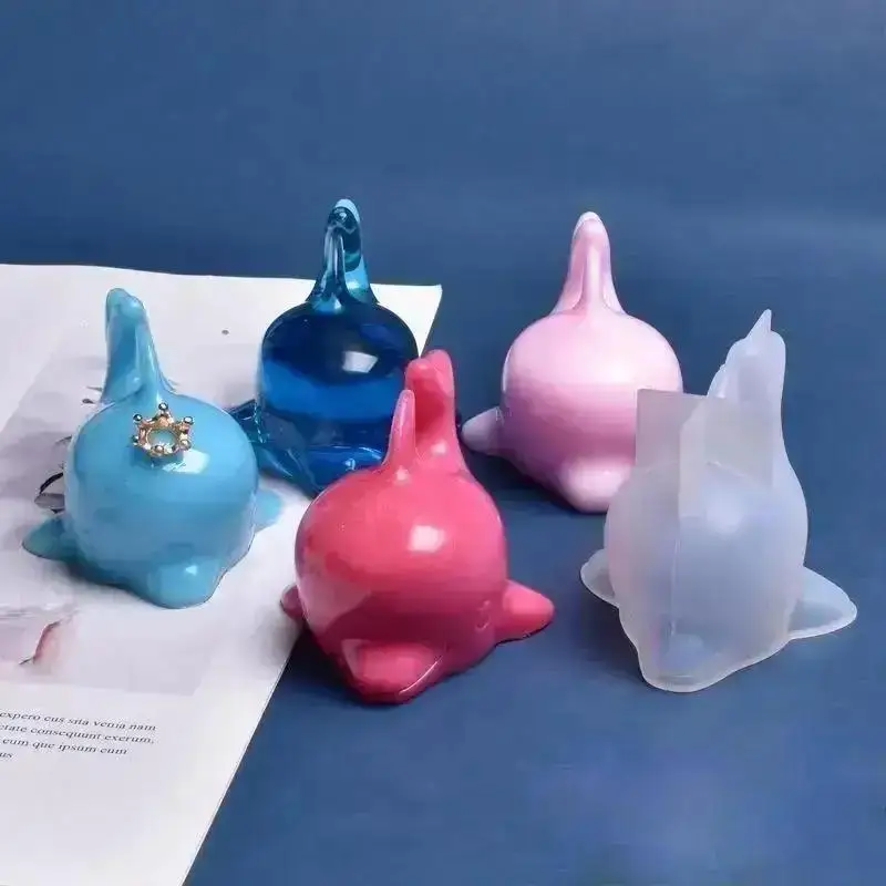 Animals Ornament Decorative Silicone Mold For Resin Jewelry Making Tools DIY Crystal Epoxy Mold 3D Dolphin Cartoon Cute