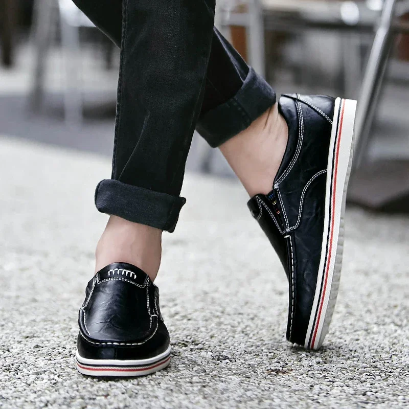 Men's Leather Casual Flats Moccasins Loafers for Party Driving casual shoes leather shoes