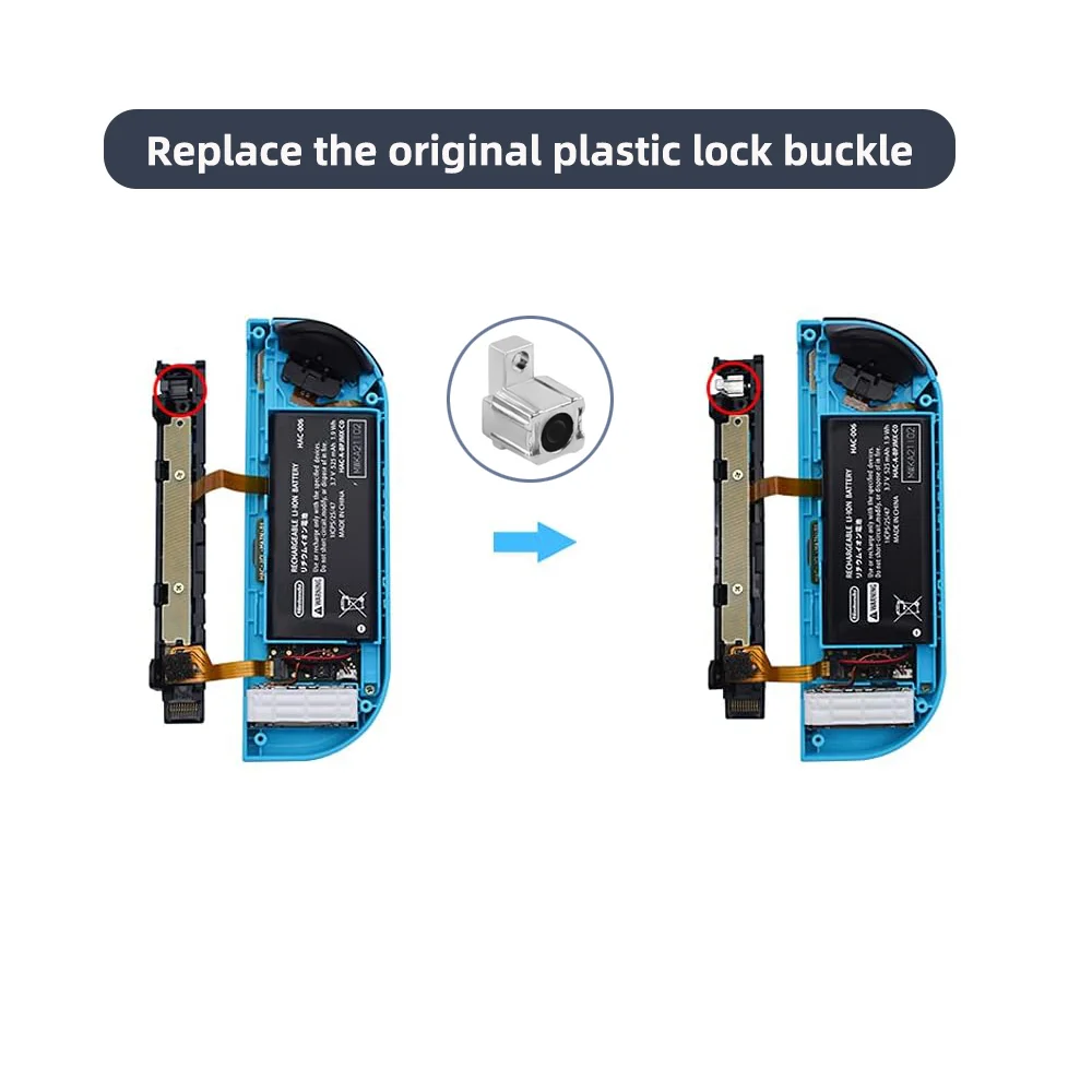 Replacement Metal Lock Buckle Latches for Joy-Con Repair - 10 Pairs