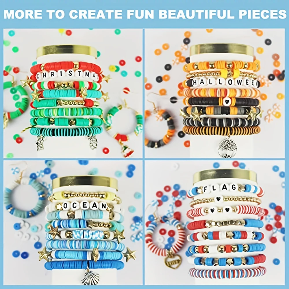 Beads for Jewelry Making DIY jewelry making polymer clay bead kits-handmade bracelets necklaces earrings