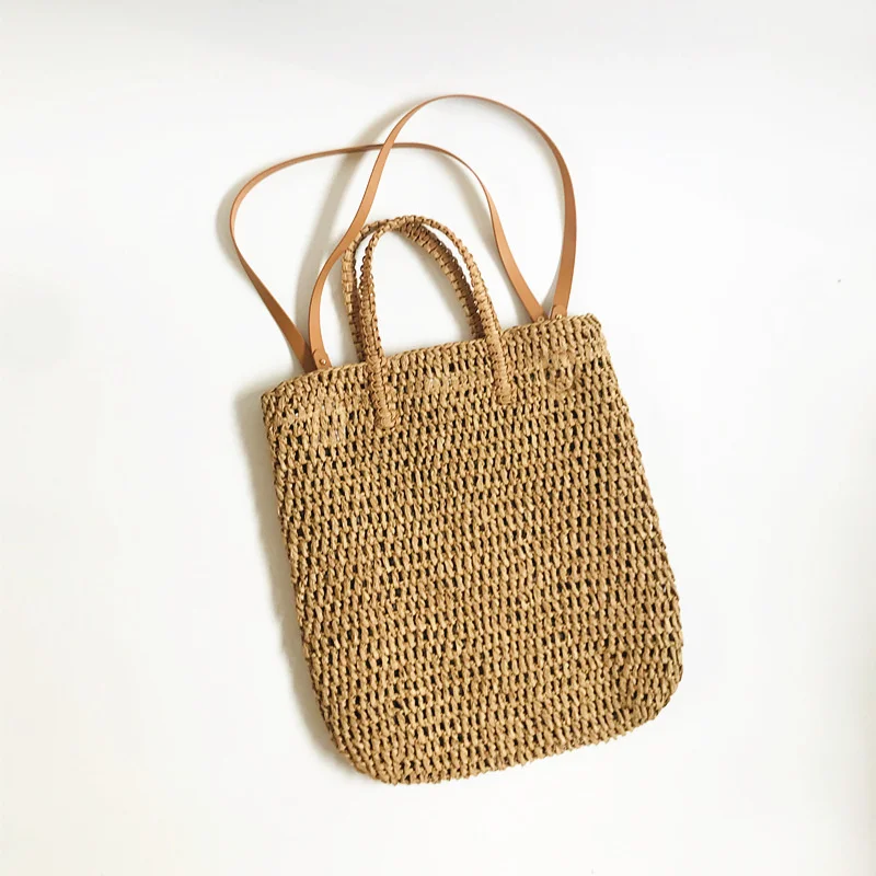 Woven Bag Women's Bag Summer Simple Big Bag Woven Bag Seaside Vacation Beach Bag Straw Woven Bag Crochet Shoulder Bag