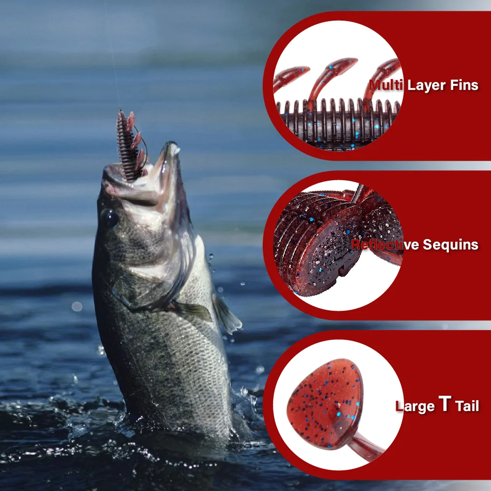 Soloking 6 teile/los Angel köder Kit Soft köder 8,3g 83mm Fett wanze für Bass Fishing Fishing Soft Bait Swimbait – Detail 6