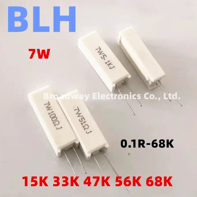 Kit 5 Resistenze Cementizie Verticali 7W | Valori Da 0.1 Ohm A 100K Ohm